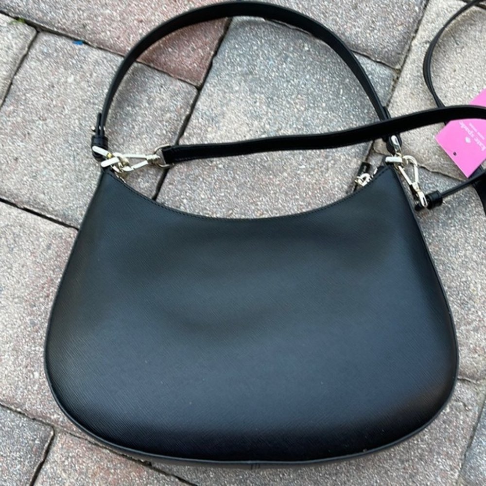 Kate Spade Staci Saffiano Leather Shoulder Bag Black - Picture 11 of 16